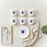 Nazar Boncuğu Göz Desenli 6 Kişilik Kahve Fincan Takımı